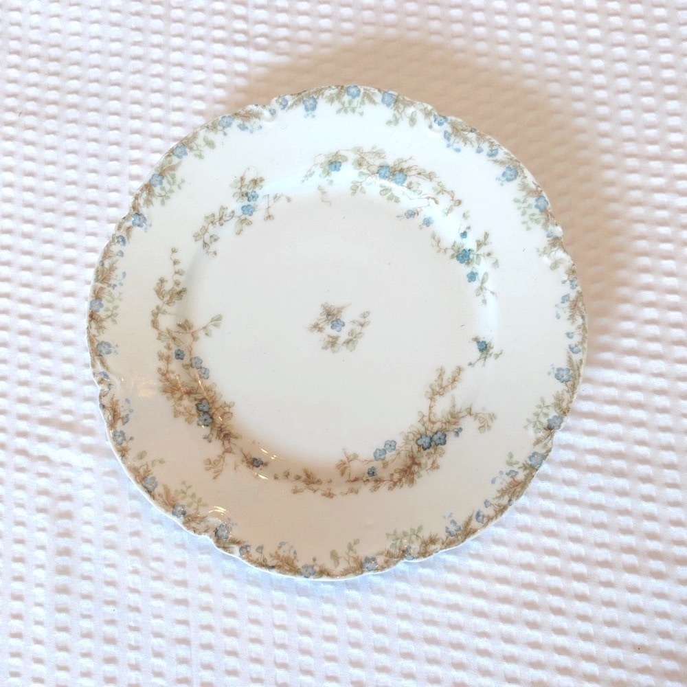 Limoges Blue and Green Floral Dinnerware Plate
